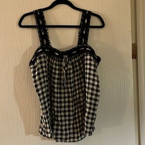 Torrid gauze flowy tank black gingham